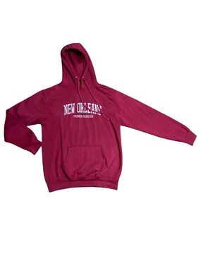 Vintage New Orleans French Quarter Hoodie Embroidered pullover made in USA